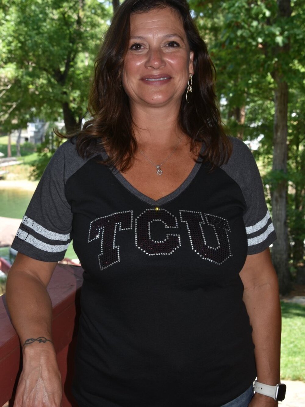 TCU Horned Frogs rhinestone bling athletic shirt  XS S M L XL XXL 3X 4X